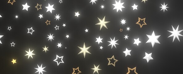 Stars - Festive christmas card. Isolated illustration white background. -