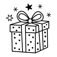 A drawing style icon of christmas gift
