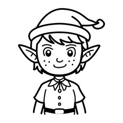 A hand drawn icon of elf character