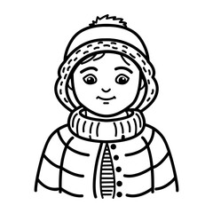 A drawing style icon of winter character
