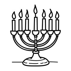 Kwanzaa candles icon in doodle style