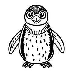 Penguin icon in hand drawn style