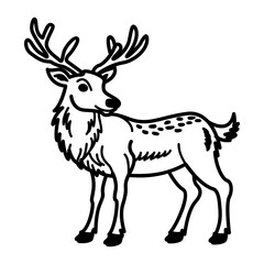 A doodle style icon of reindeer