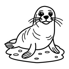 A hand drawn icon of arctic seal