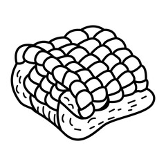 Wool blanket icon in hand drawn style