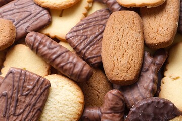 Heap of different kinds of cookies. Full frame