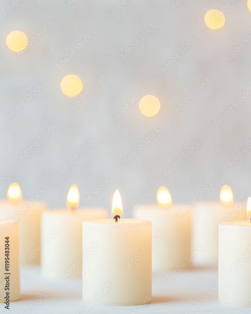 Poster lit candles on altar creating a serene and sacred atmosphere