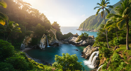 Summer-Themed Tropical Nature Backdrop.