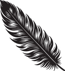 Elegant Bird Feather Silhouette Vector Design