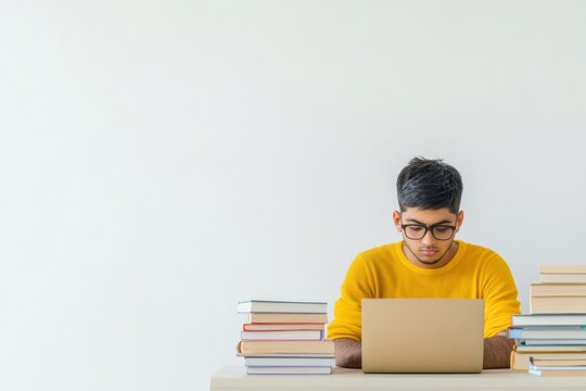 Focused Teen Studying Academic Dedication and Preparation