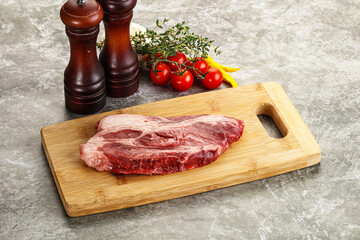 Raw beef chuck roll steak