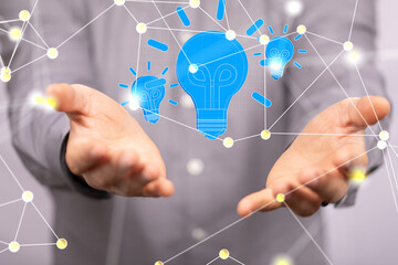 solution concept business idea lamp