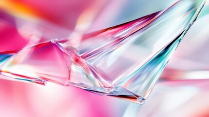 Prismatic reflections of colorful abstract glass art