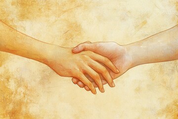 Two Hands Clasped Together Showing Unity and Support