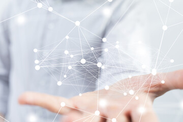 Big data visualization background.Abstract technology