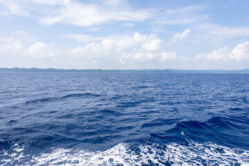 Pristine Sea View with Waves and Bright Blue Sky on Sunny Day