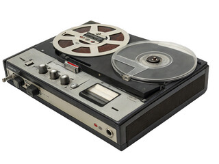 Tape recorder isolated on a transparent background.