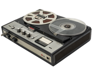 Tape recorder isolated on a transparent background.