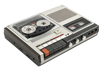Obraz premium Tape recorder isolated on a transparent background.