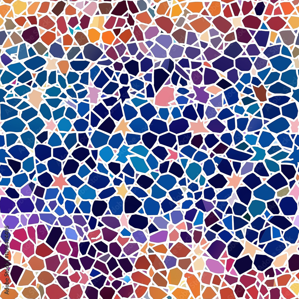 Aufkleber vibrant mosaic pattern featuring an array of colorful stones and shapes.