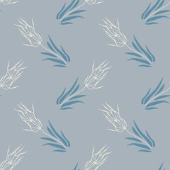 Seamless plant pastel vector pattern