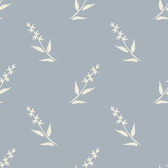Seamless decorative vector plants pattern