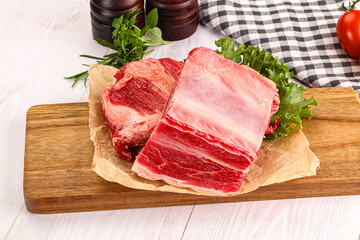Raw beef rib for cooking