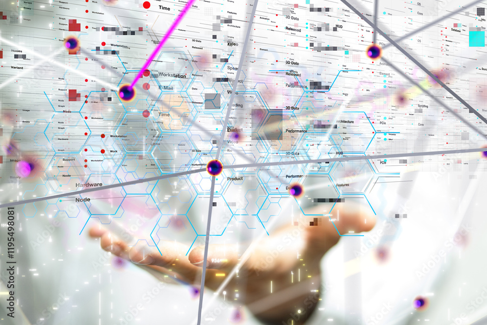 Aufkleber business intelligence analyst dashboard on virtual - 3d