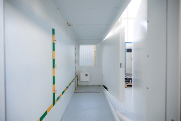 Interior view of industrial factory unit with modern design and equipment