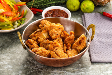 Golden crispy Breaded calamari snack