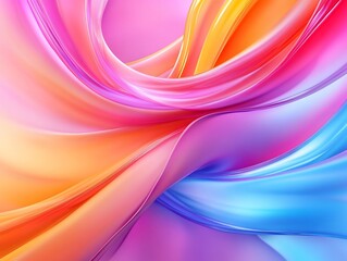 Fototapeta premium Vibrant swirling fabrics dance joyfully a bright colorful abstract design. AI Generated