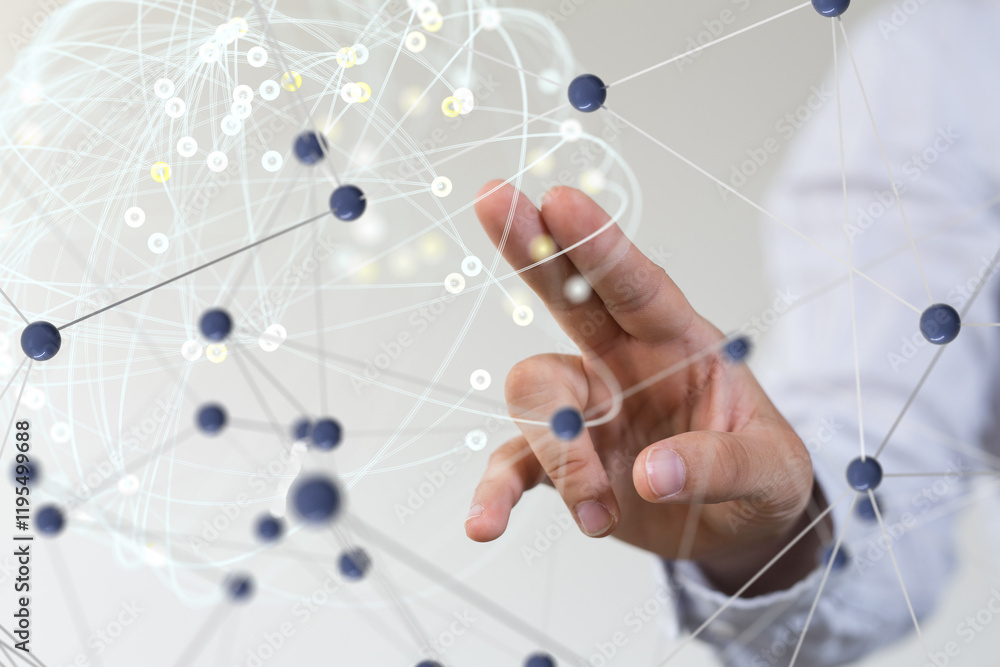 Poster conference digital network and data concept 3d