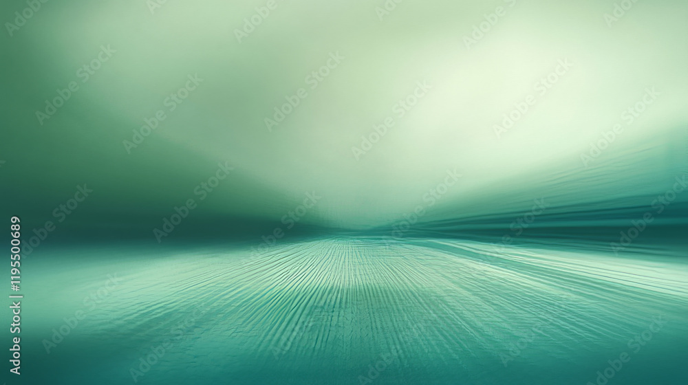 Poster teal and green abstract art: gradient textures and motion blur creating a serene