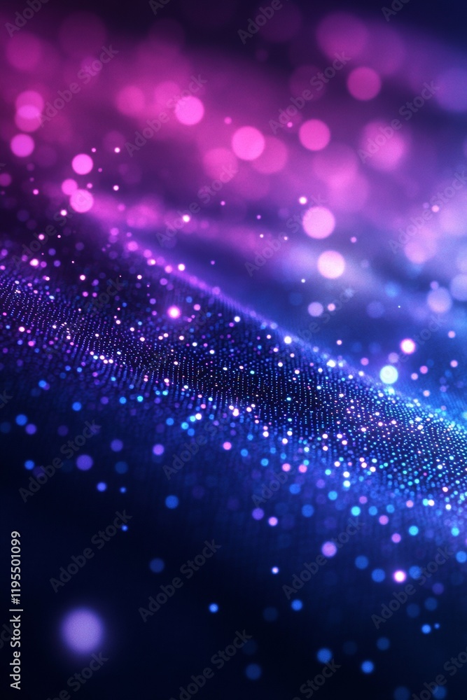 Poster Vibrant Abstract Tech Background Cyberpunk Colors and Glowing Data Points