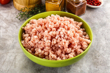 Homemade Raw pork minced meat