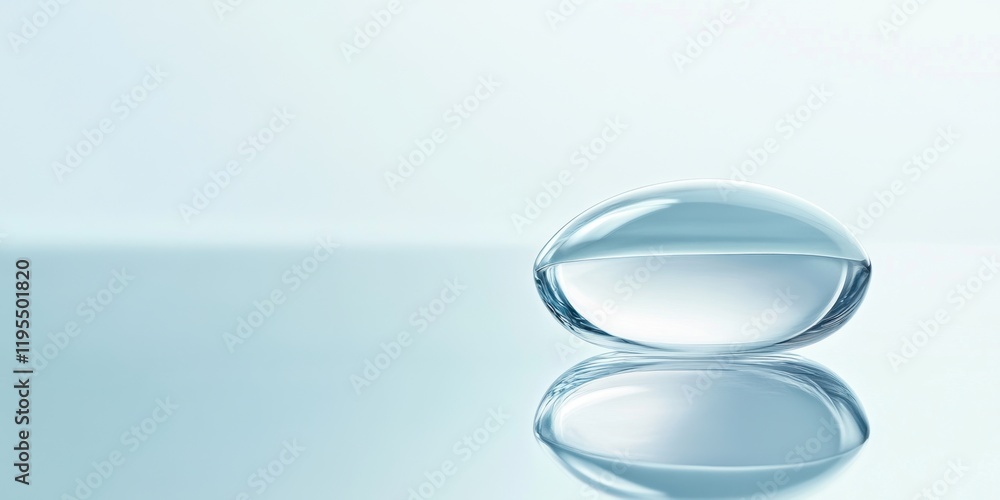 Aufkleber a clear droplet of water sits gently on a glossy surface, capturing soft light and creating a tranqu