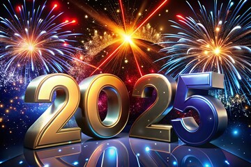 2025 number design template. Design for Christmas decoration and business. Vector illustration for calendar, banner, card, label and symbol.