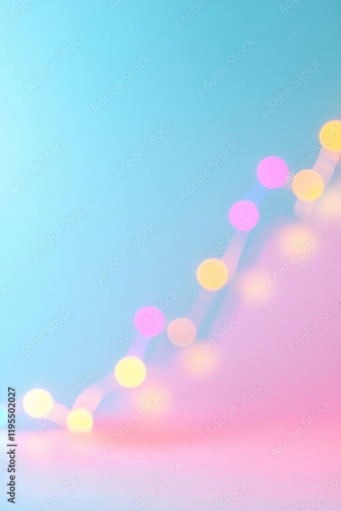 Aufkleber abstract pastel finance imagery with blurred data points and trend lines