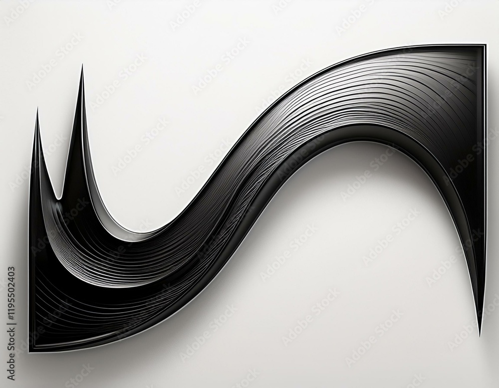 Poster a black arrow curved pointing on bottom in a white background