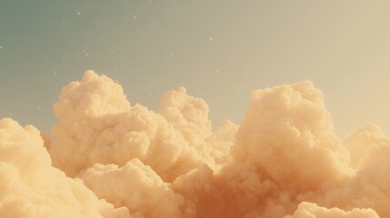Dreamlike Pastel Cloudscape- Soft, Fluffy Cumulus Clouds at Sunset