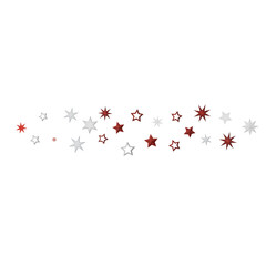A simple pattern of red and white stars on a black background.