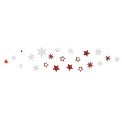 Red and white stars on a black background
