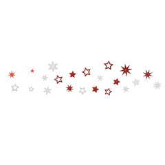 Scattered red and white stars on a black background, creating a simple and festive design.