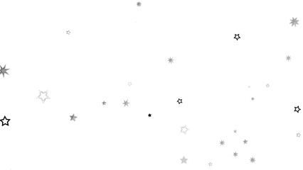 A digital illustration featuring white stars on a black background creating an abstract and cosmic...
