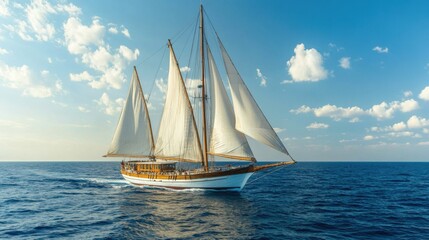 Fototapeta premium Yacht charters offer luxury on the open seas.