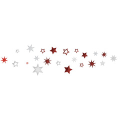 An abstract image of red and white stars on a black background.