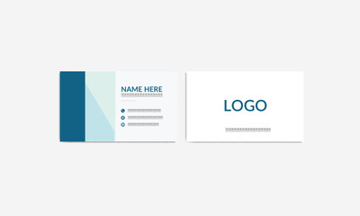 Modern minimalist blue business card. Simple visiting card design.