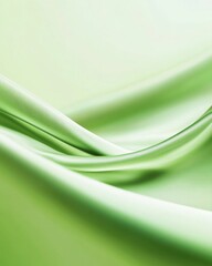 Fototapeta premium Elegant Soft Green Fabric Waves on Gradient Background