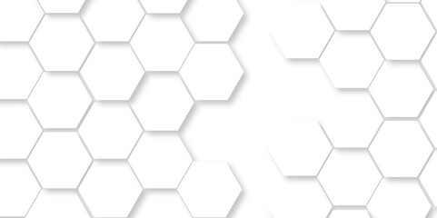 White Hexagonal Background. Luxury White Pattern. wallpaper Illustration. Futuristic abstract honeycomb mosaic white background. geometric mesh cell texture. modern futuristic wallpaper.