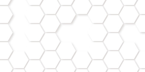 Obraz premium Abstract seamless honeycomb hexagon background. Geometric texture white pattern design. 